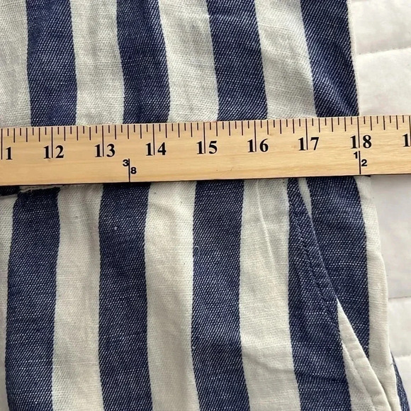 PACT Organic Cotton Blue Stripe Print shorts Romper size Medium NWT - Picture 10 of 11